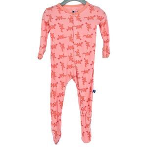 Kickee Pants Pink Snap Footie Bamboo 6-12 Months